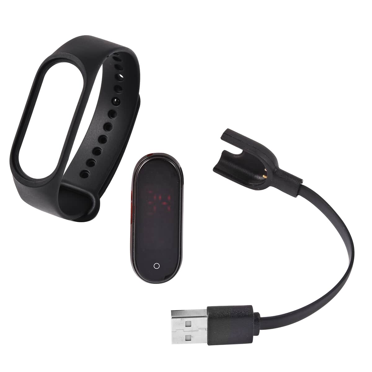 Black New Temperature Measuring Smart Band with USB Charging image number 6