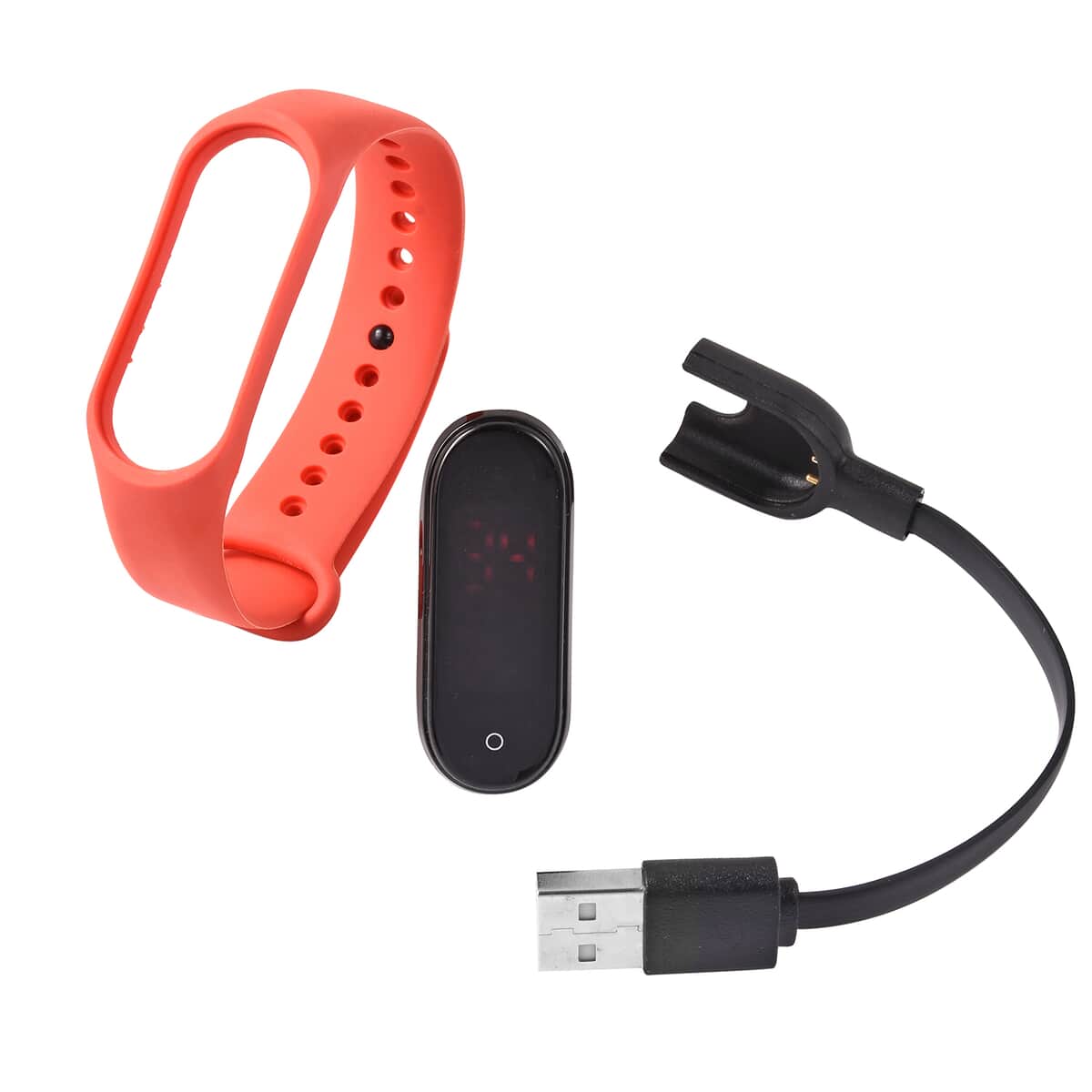Red New Temperature Measuring Smart Band with USB Charging image number 6