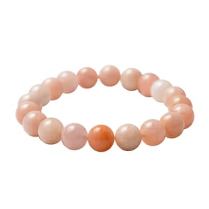 Pink Morganite 9-11mm Beaded Stretch Bracelet 142.00 ctw