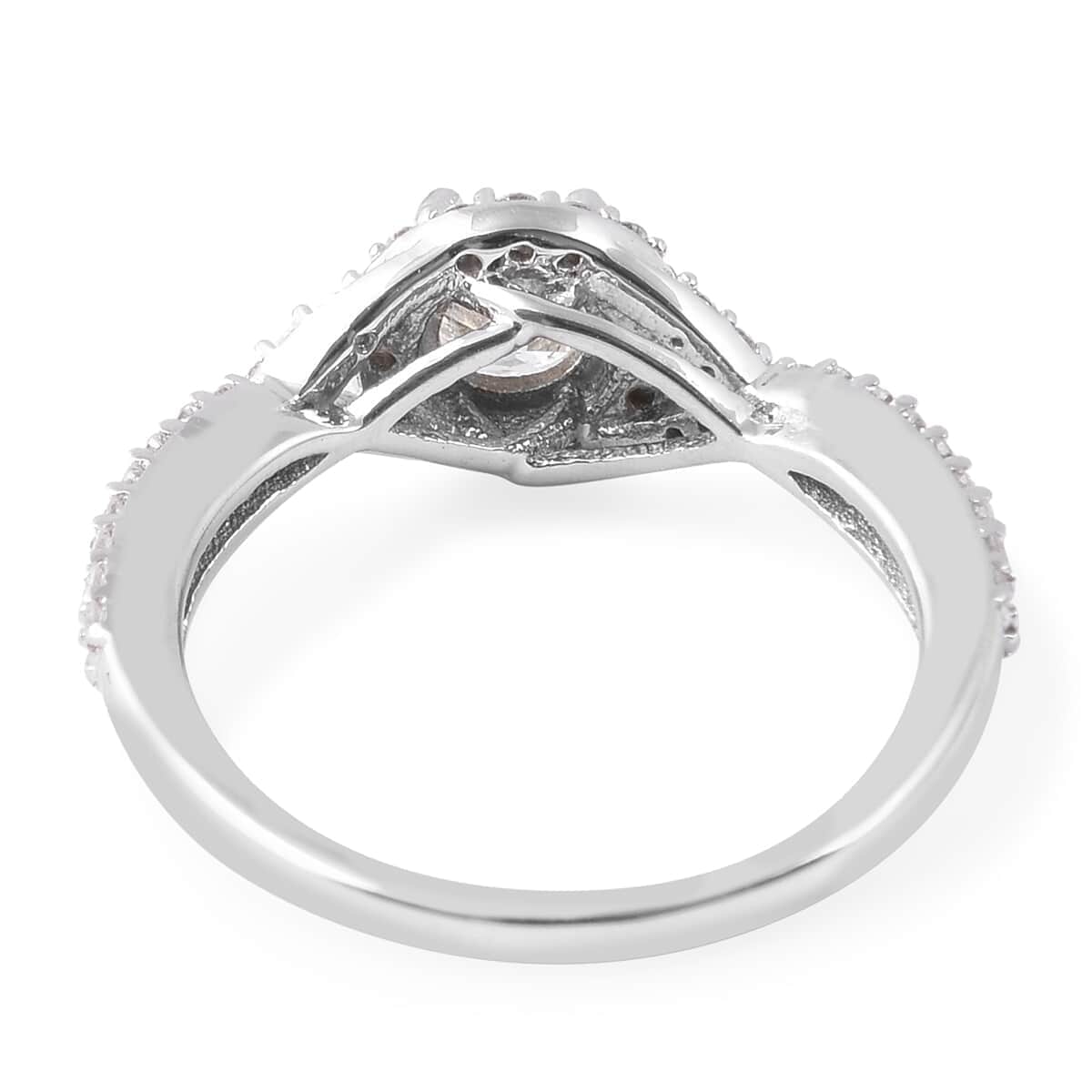 SGL Certified 14K White Gold Diamond G-H I1-I2 Infinity Shank Ring (Size 6.0) 3.20 Grams 1.00 ctw image number 4