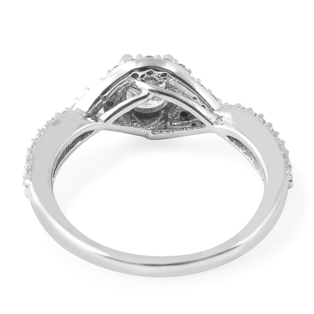 SGL Certified 14K White Gold G-H I1-I2 Diamond Infinity Shank Ring (Size 7.0) 1.00 ctw image number 4