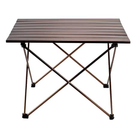 Brown Aluminium Foldable and Portable Camping Side Table image number 0