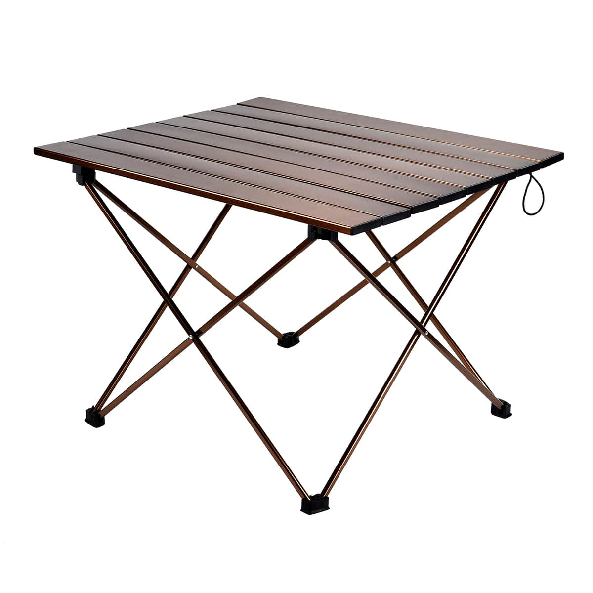 Brown Aluminium Foldable and Portable Camping Side Table image number 1