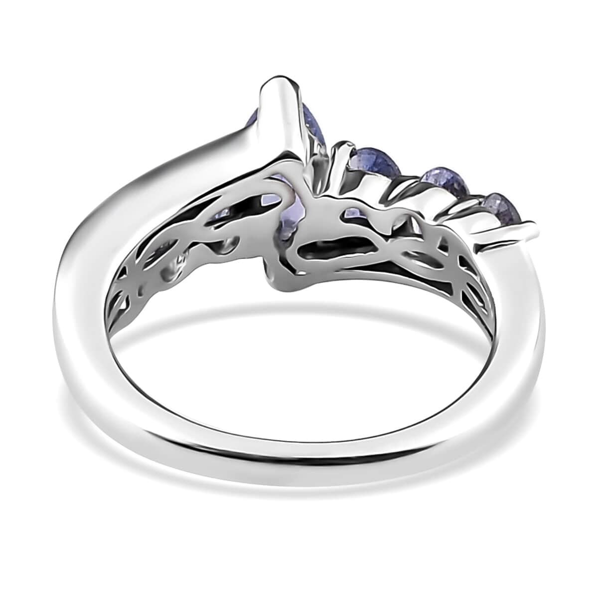 Tanzanite 7 Stone Ring in Platinum Over Sterling Silver 1.50 ctw image number 4