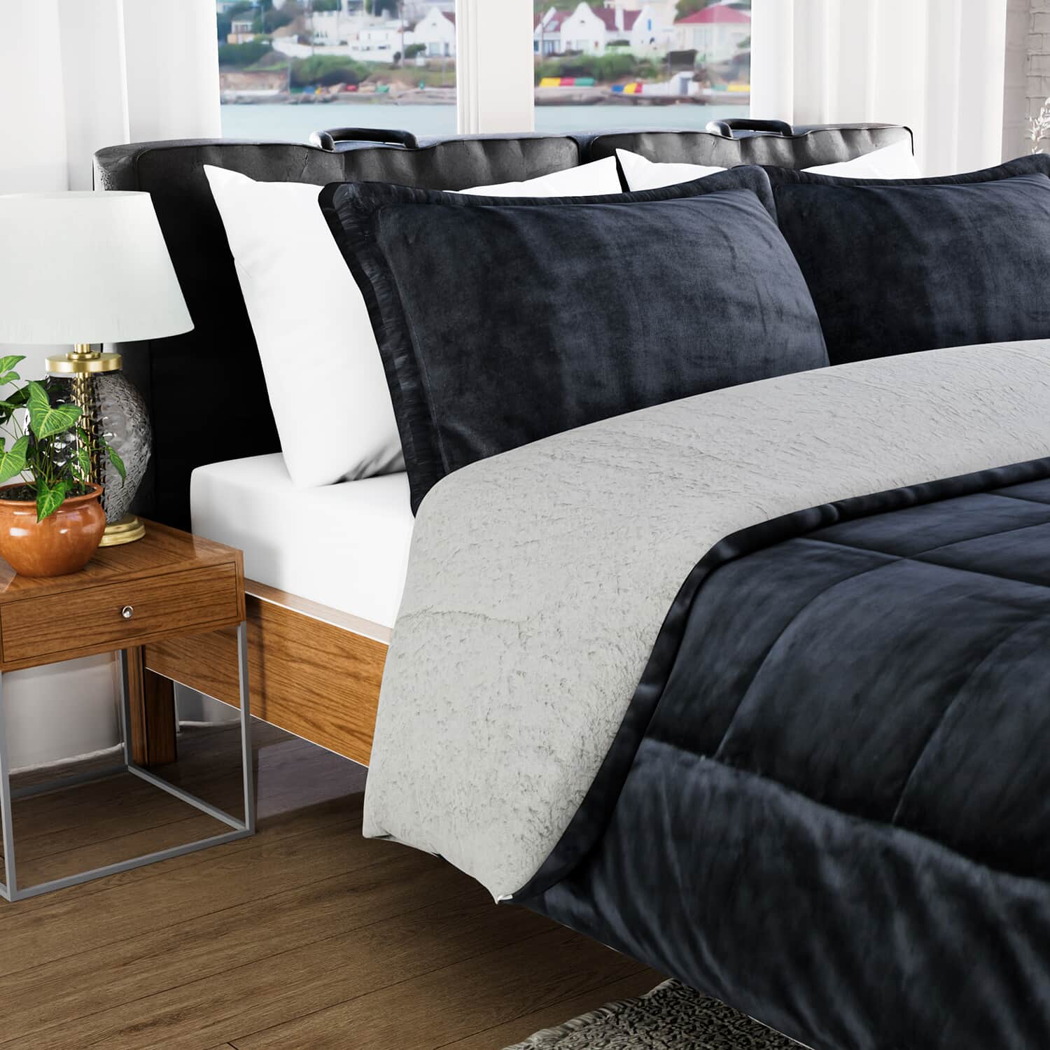 Microfiber sherpa online comforter