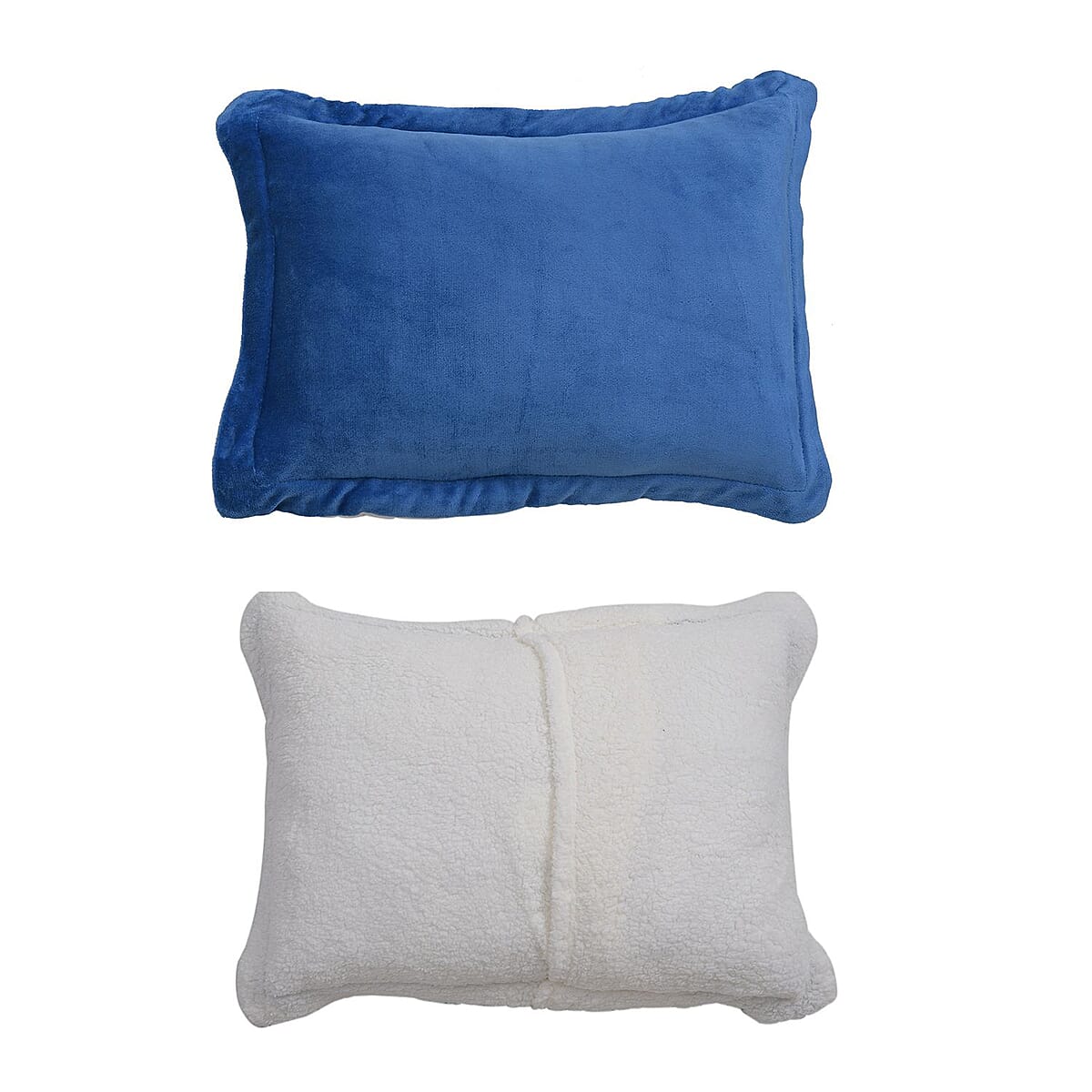 Homesmart Blue 3 Layer Quilted Microfiber Flannel and Sherpa Reversible Comforter and Set of 2 Shams, Microfiber Comforter, Best Comforter Sets, Bed Comforters, Comforter Set for Bedroom image number 4