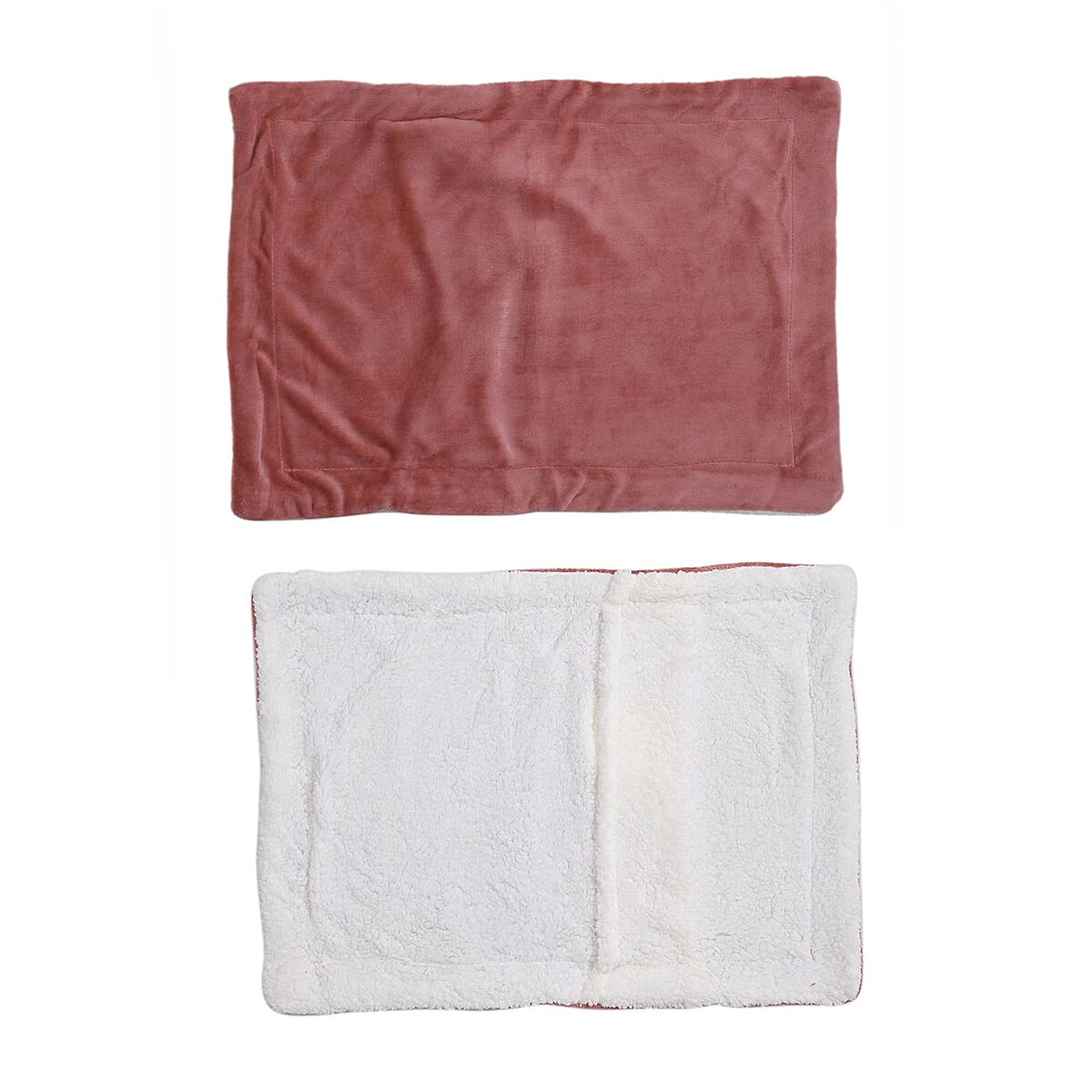 Homesmart Pink 3 Layer Quilted Microfiber Flannel and Sherpa Reversible Comforter and Set of 2 Shams | Microfiber Comforter | Best Comforter Sets | Bed Comforters | Comforter Set for Bedroom image number 5