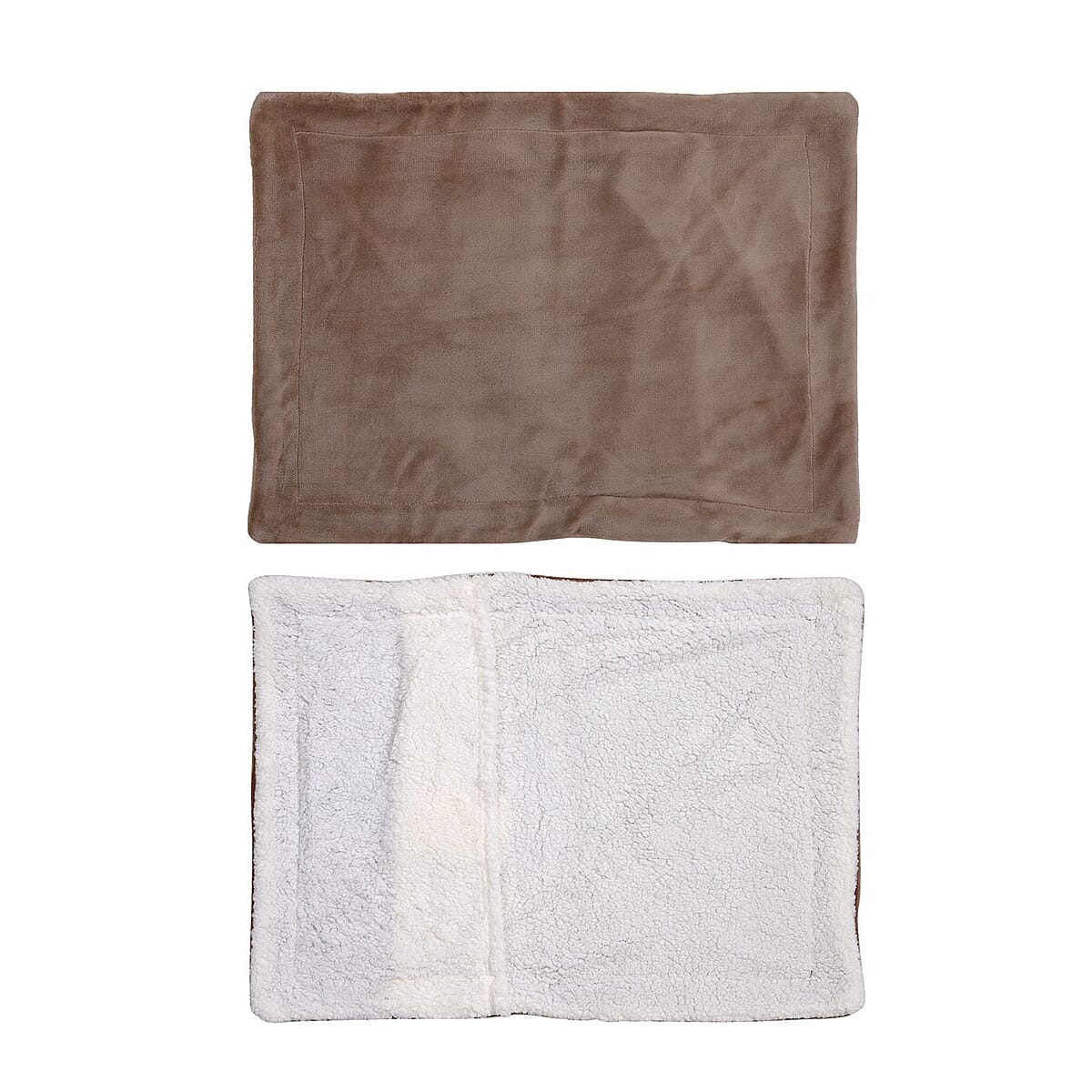 Homesmart Taupe 3 Layer Quilted Microfiber Flannel and Sherpa Reversible Comforter and Set of 2 Shams, Microfiber Comforter, Best Comforter Sets, Bed Comforters, Comforter Set for Bedroom image number 5