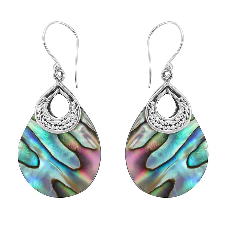 Abalone Shell Earrings in Sterling Silver