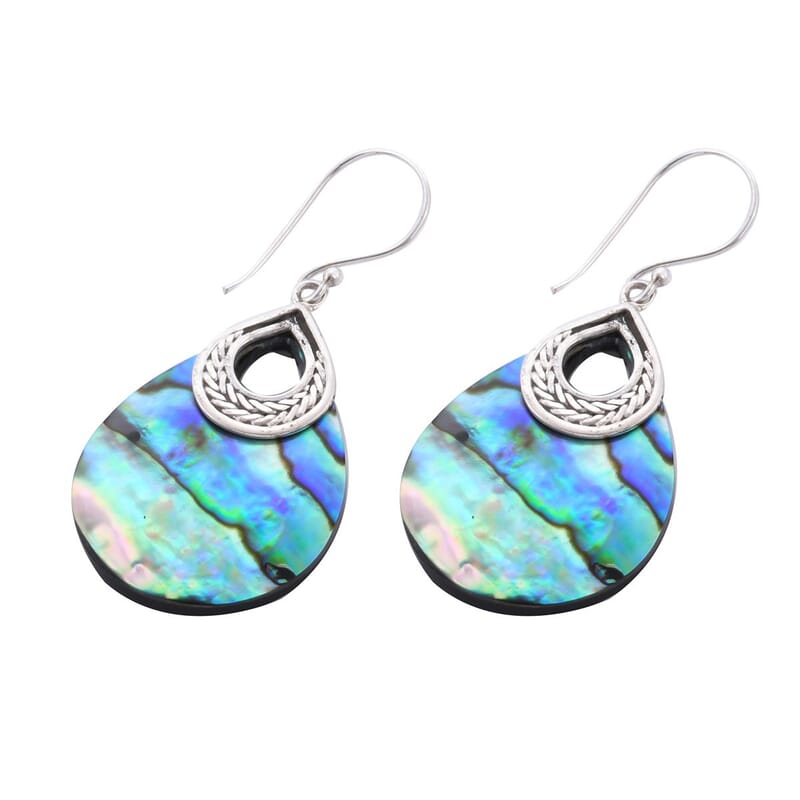 Abalone Shell Earrings in Sterling Silver