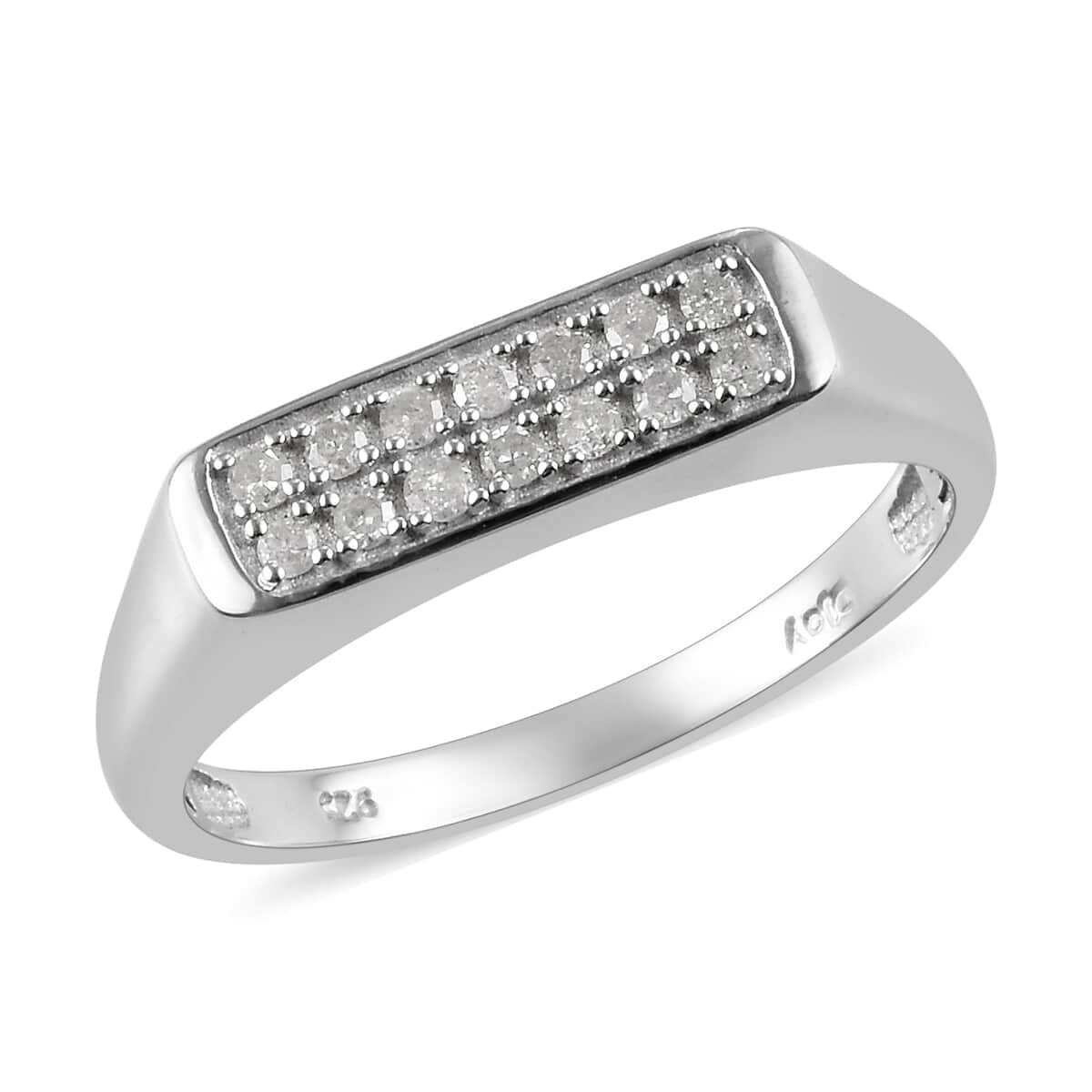Diamond Men's Ring in Platinum Over Sterling Silver (Size 12.0) 0.33 ctw image number 0
