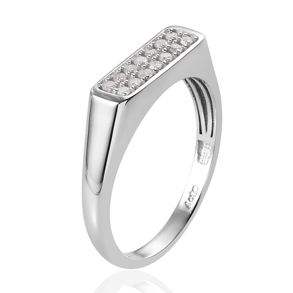 Diamond Men's Ring in Platinum Over Sterling Silver (Size 12.0) 0.33 ctw image number 3