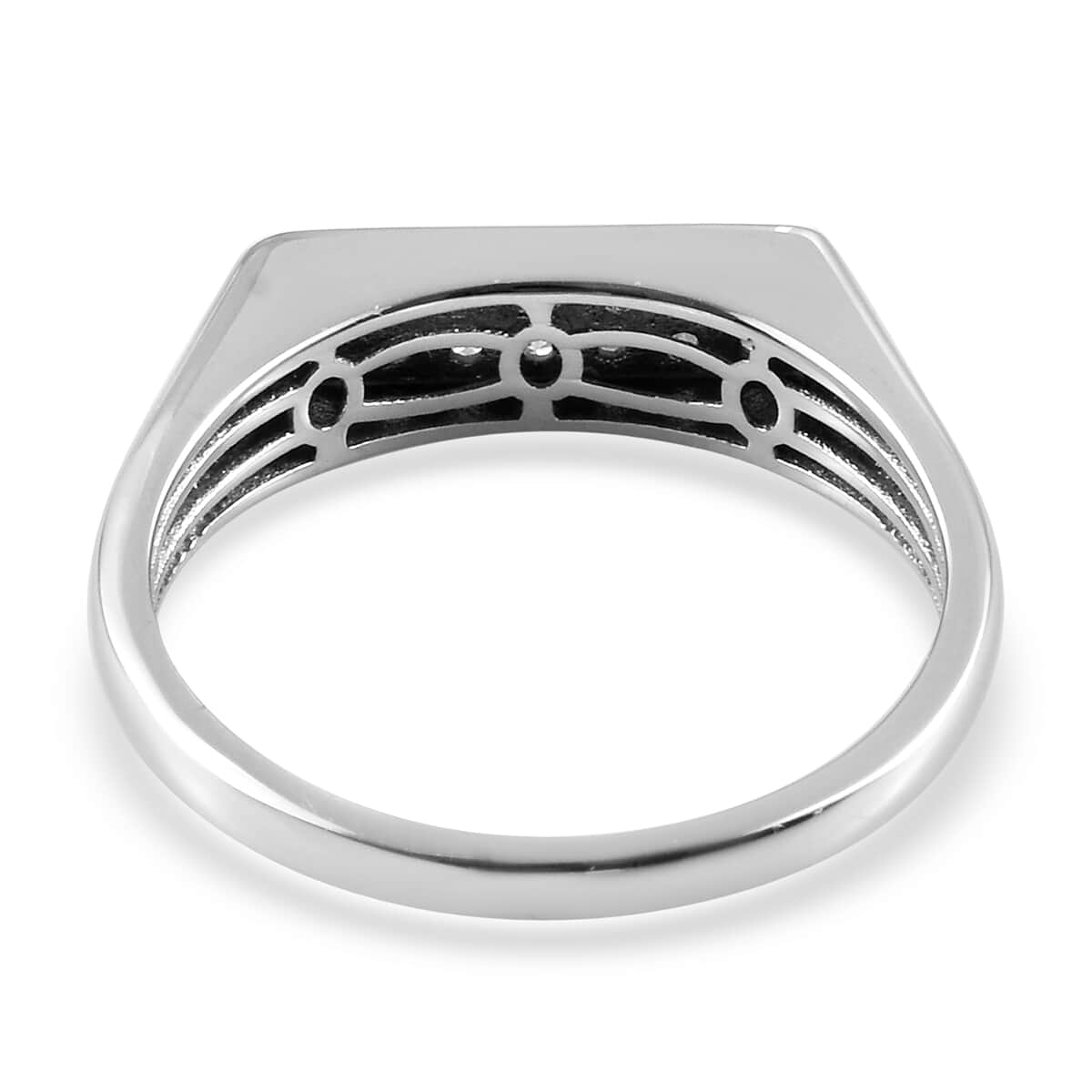 Diamond Men's Ring in Platinum Over Sterling Silver (Size 12.0) 0.33 ctw image number 4