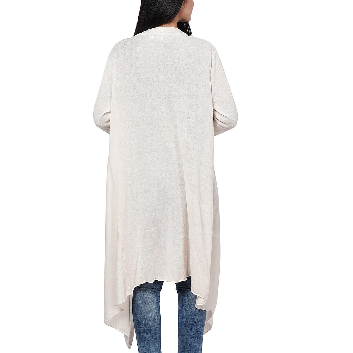 Passage 100% Cotton Knit Off-White Long Sleeve Waterfall Cardigan (XXL) image number 3