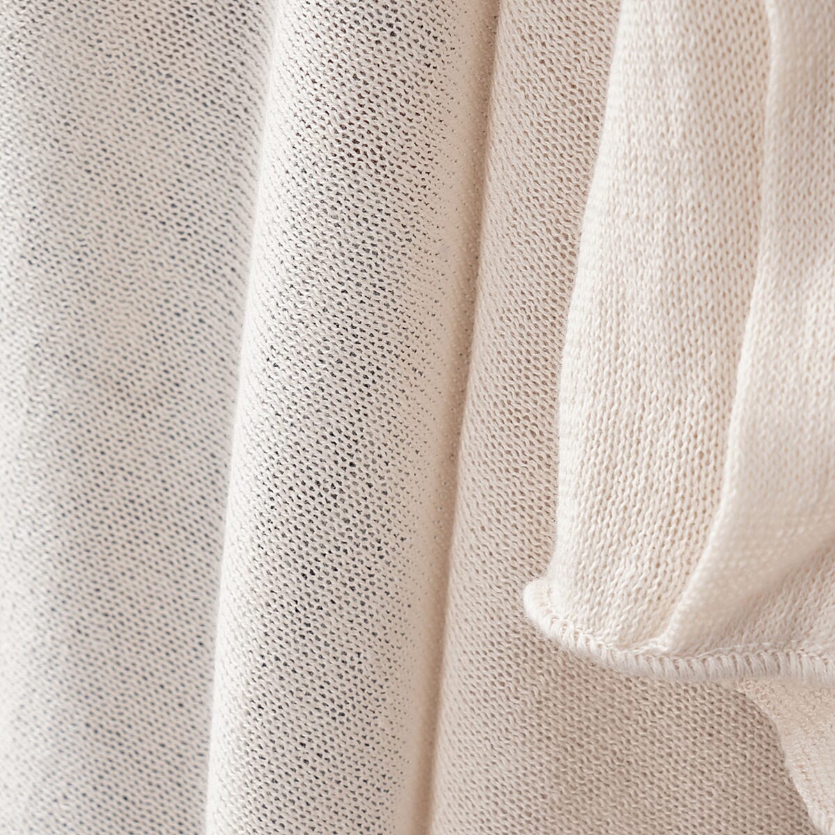 Passage 100% Cotton Knit Off-White Long Sleeve Waterfall Cardigan (XXL) image number 4