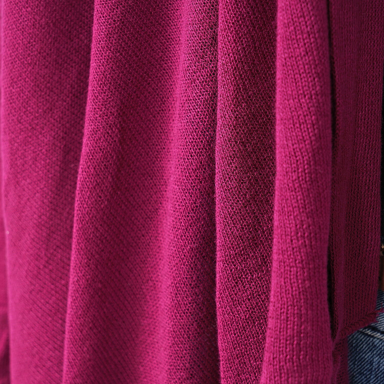 Passage 100% Cotton Knit Magenta Long Sleeve Waterfall Cardigan (XXL)