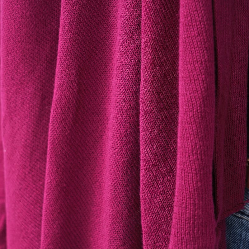 Passage 100% Cotton Knit Magenta Long Sleeve Waterfall Cardigan (XXL)