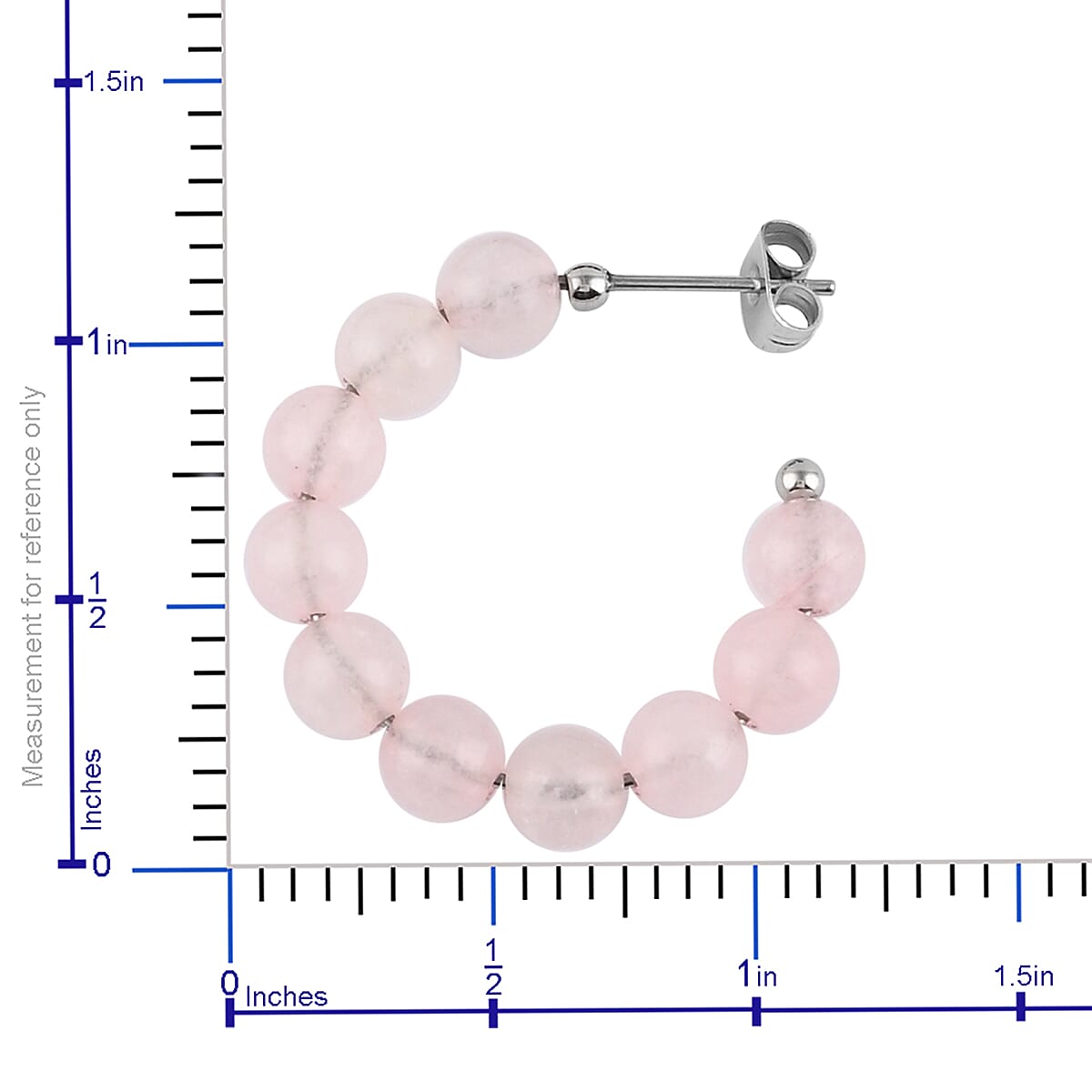 Amethyst and Galilea Rose Quartz Set of 2 Earrings in Stainless Steel 52.50 ctw