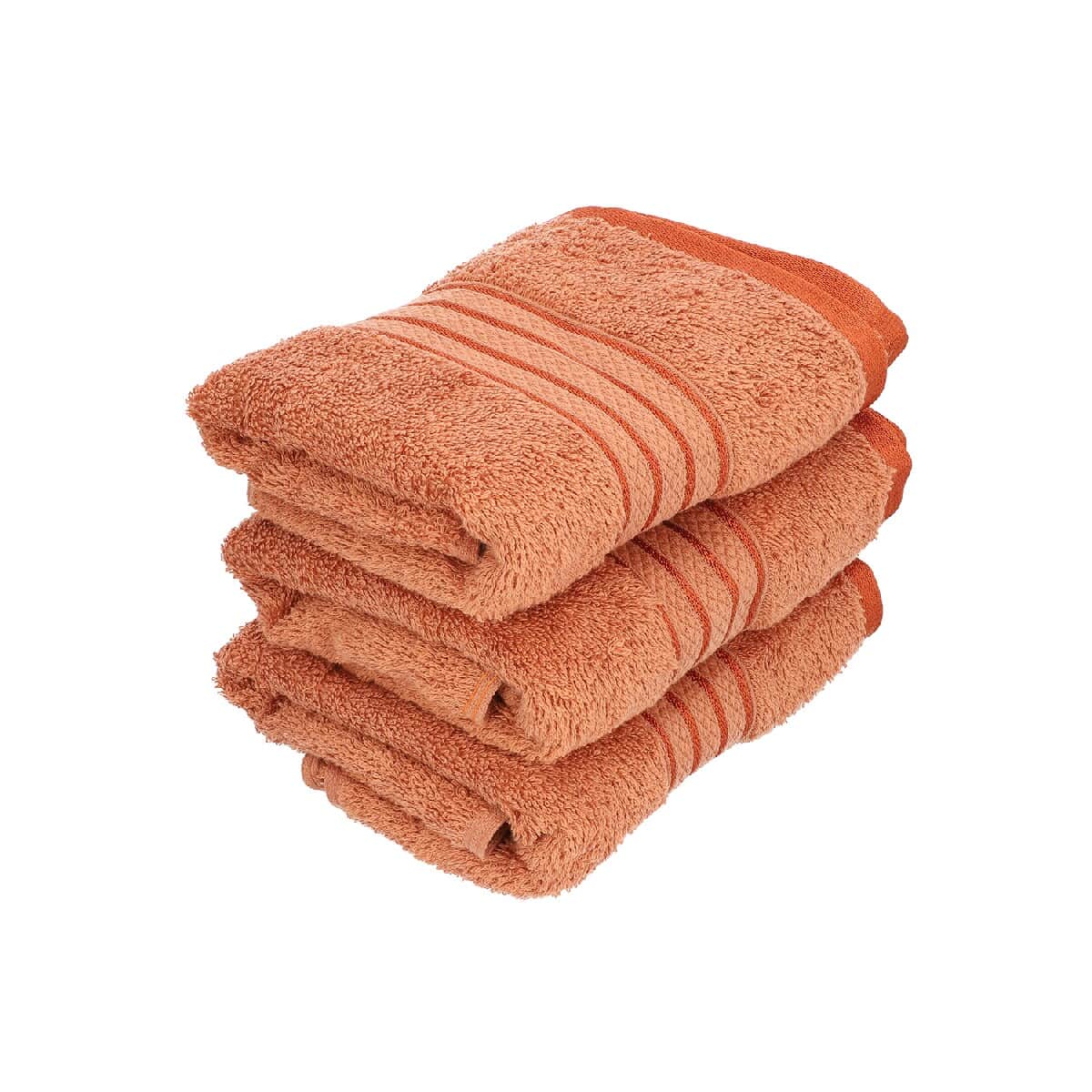 Homesmart Set of 3 Copper Color 100% Egyptian Cotton Terry Hand Towels image number 0