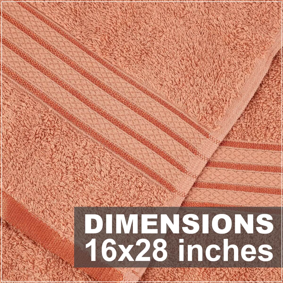 Homesmart Set of 3 Copper Color 100% Egyptian Cotton Terry Hand Towels image number 3