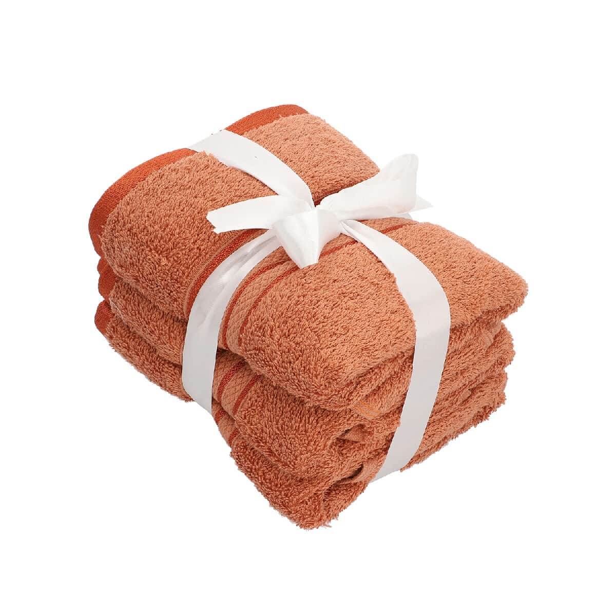 Homesmart Set of 3 Copper Color 100% Egyptian Cotton Terry Hand Towels image number 4