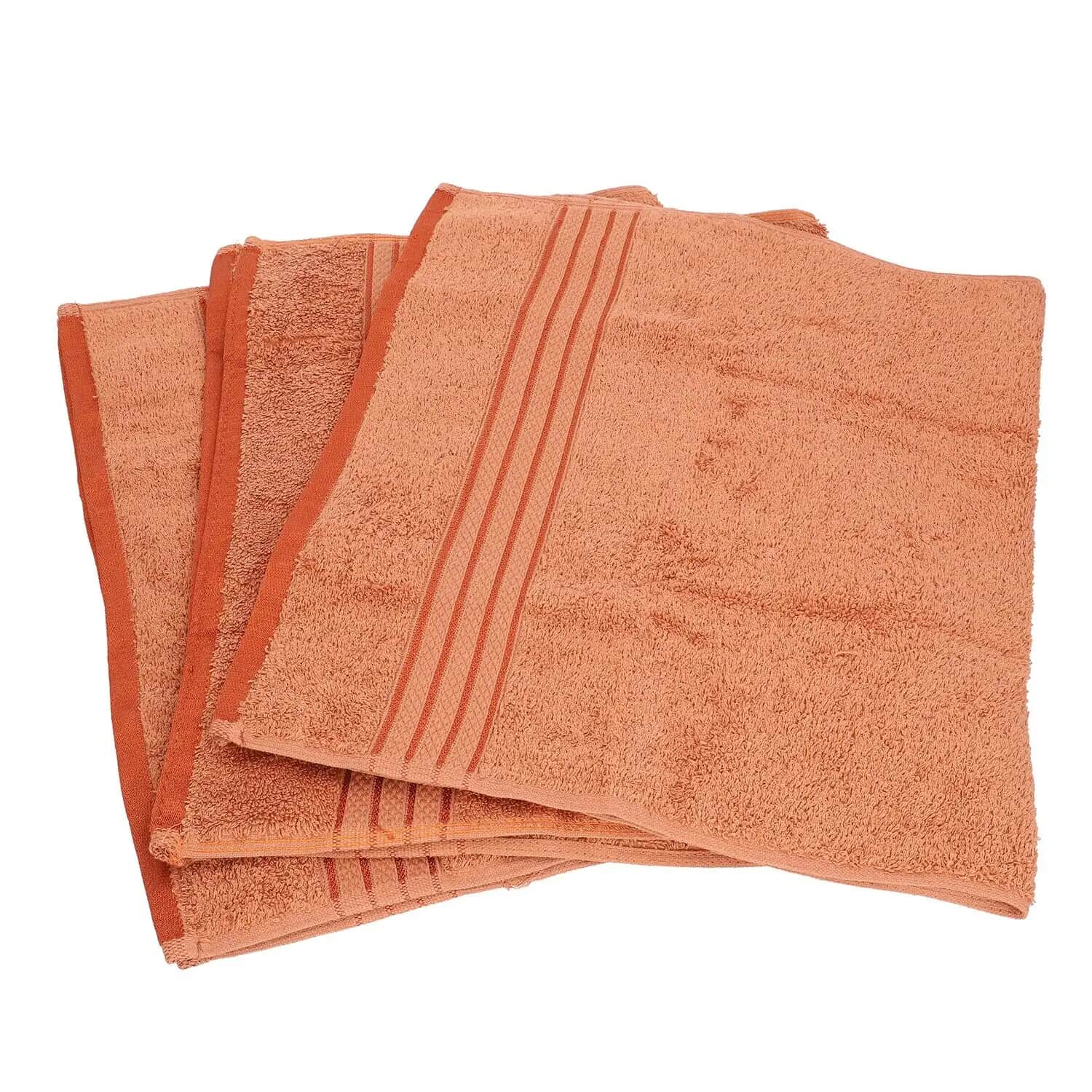 Buy Homesmart Set of 3 Copper Color 100 Egyptian Cotton Terry