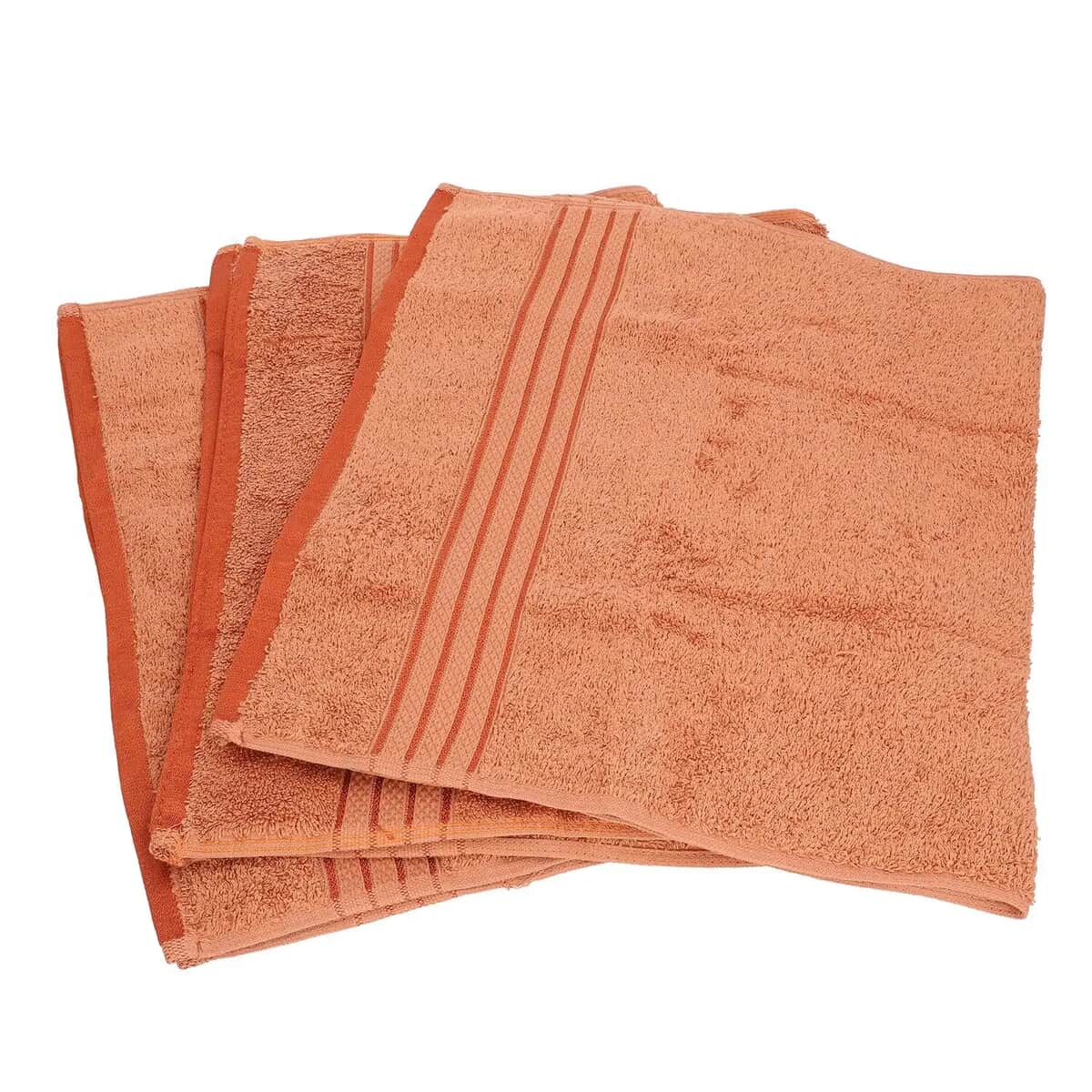 Homesmart Set of 3 Copper Color 100% Egyptian Cotton Terry Hand Towels image number 5