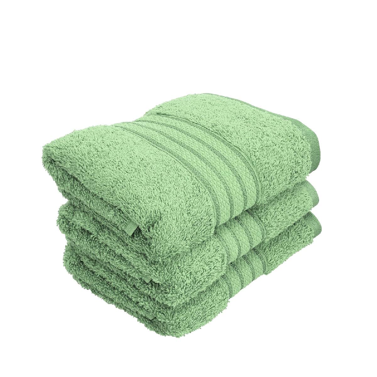 Homesmart Set of 3 Light Green 100% Egyptian Cotton Terry Hand Towels image number 0