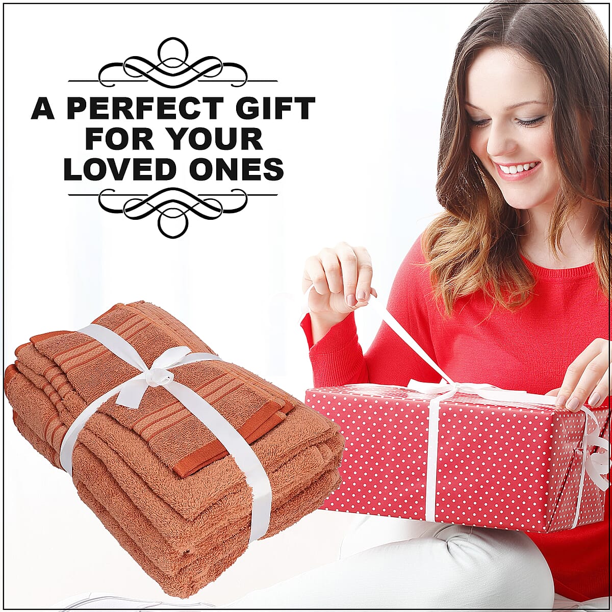 Set of 6 Copper Color 100% Egyptian Cotton Bath, Face and Hand Terry Towels image number 3