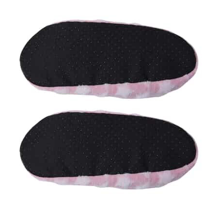 HOMESMART Pink Star Pattern Microfiber Faux Fur, Sherpa Booties and Matching Ballerina Slippers (Women's Size 5-10) image number 5