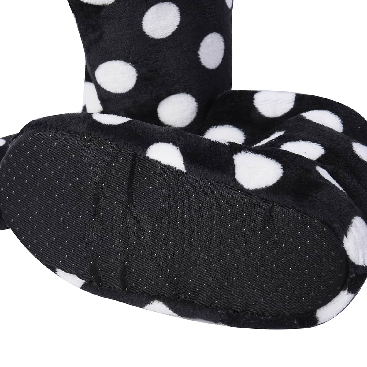Passage Set of 2 Blue Star and Black Polka Dot Pattern 100% Polyester Faux Fur, Sherpa Booties (Size S) image number 4