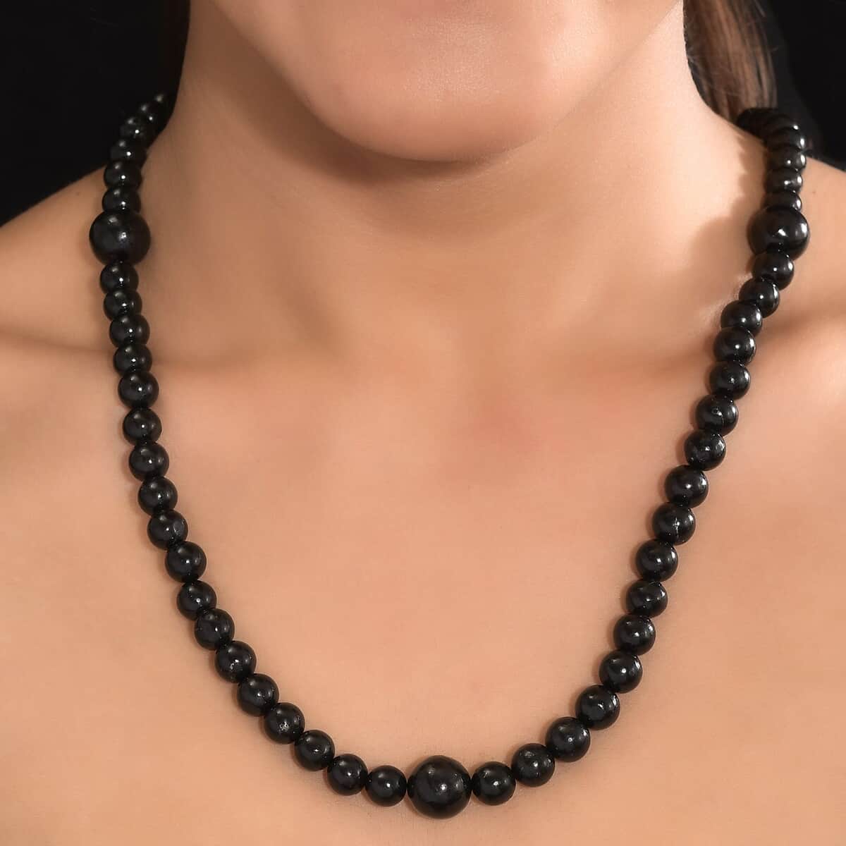 Shungite Beaded Endless Necklace 30 Inches 400.00 ctw image number 2