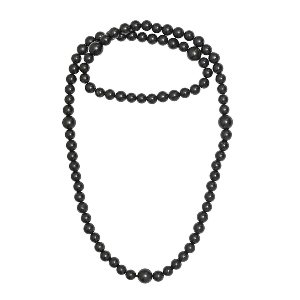 Shungite Beaded Endless Necklace 30 Inches 400.00 ctw image number 3