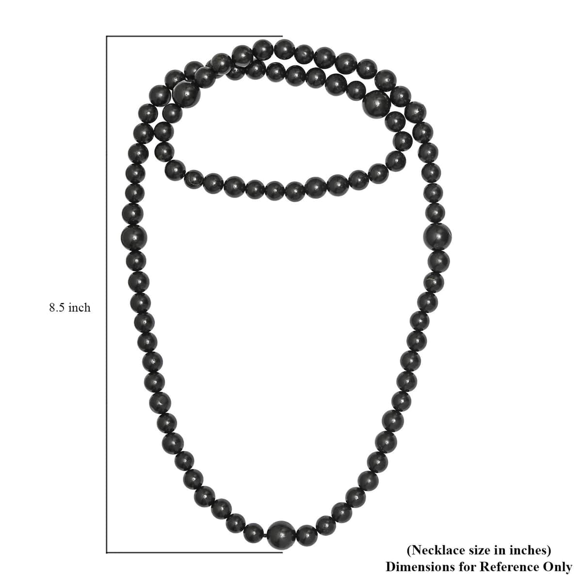 Shungite Beaded Endless Necklace 30 Inches 400.00 ctw image number 5