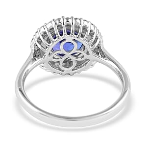Rhapsody 950 Platinum AAAA Tanzanite and E-F VS Diamond Ring (Size 10.0) 8.23 Grams 4 ctw