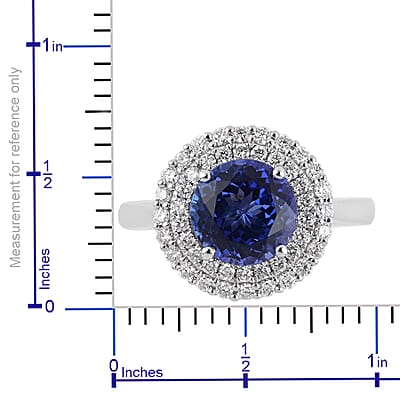 Rhapsody 950 Platinum AAAA Tanzanite and E-F VS Diamond Ring (Size 10.0) 8.23 Grams 4 ctw