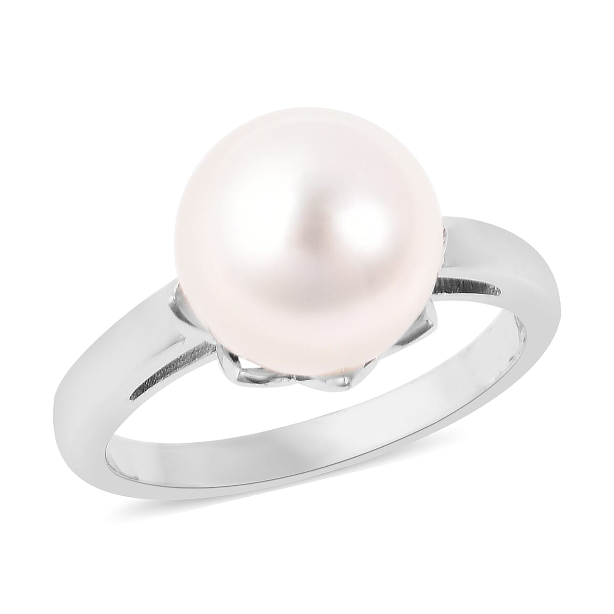 Galatea Bible Pearl Collection with Momento Technology South Sea White Cultured Pearl 10-11mm Ring in Sterling Silver (Size 10.0)
