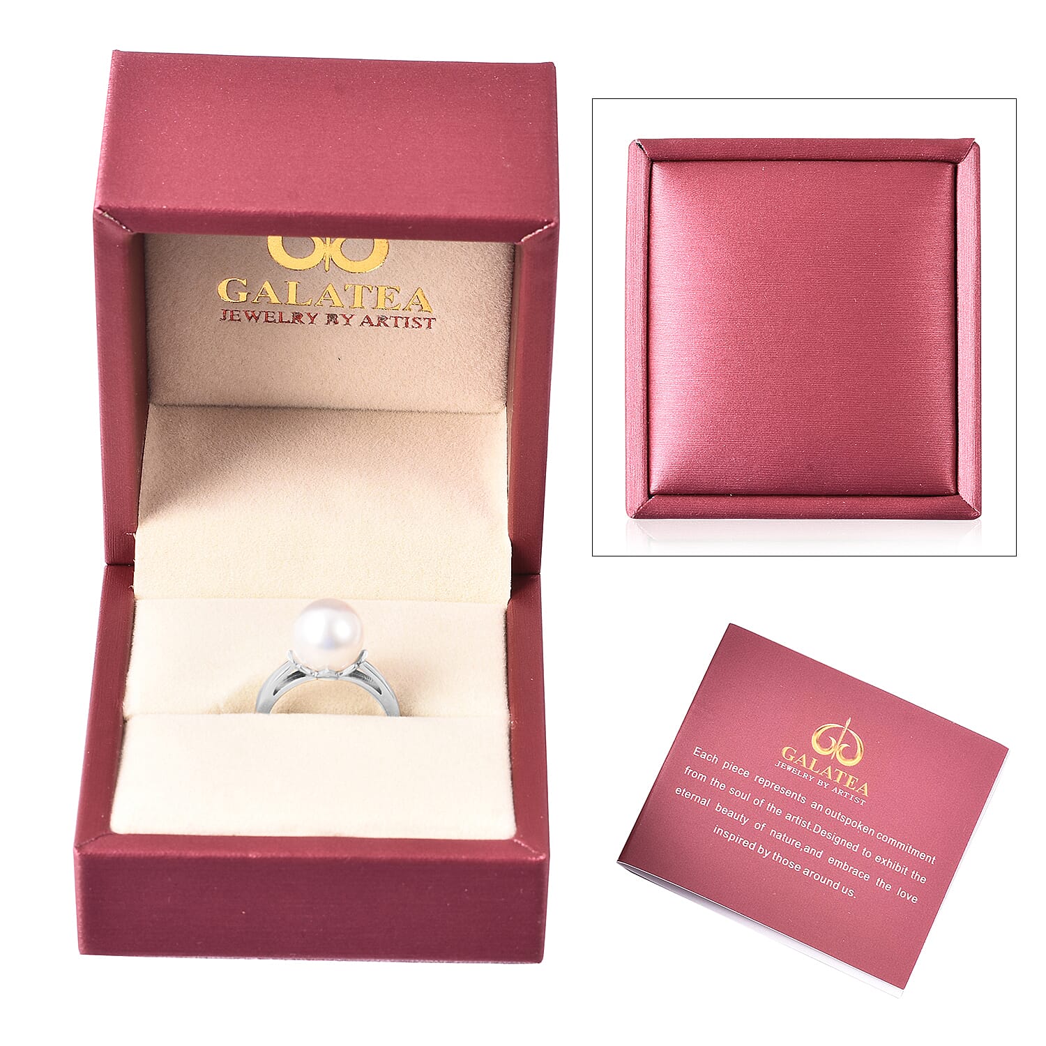 Galatea Bible Pearl Collection with Momento Technology South Sea White Cultured Pearl 10-11mm Ring in Sterling Silver (Size 10.0)