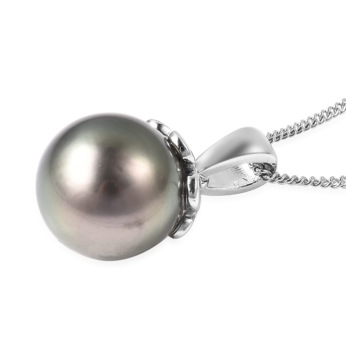 Galatea Bible Pearl Collection with Momento Technology Tahitian Cultured Pearl 11-12mm Pendant Necklace 18 Inches in Sterling Silver