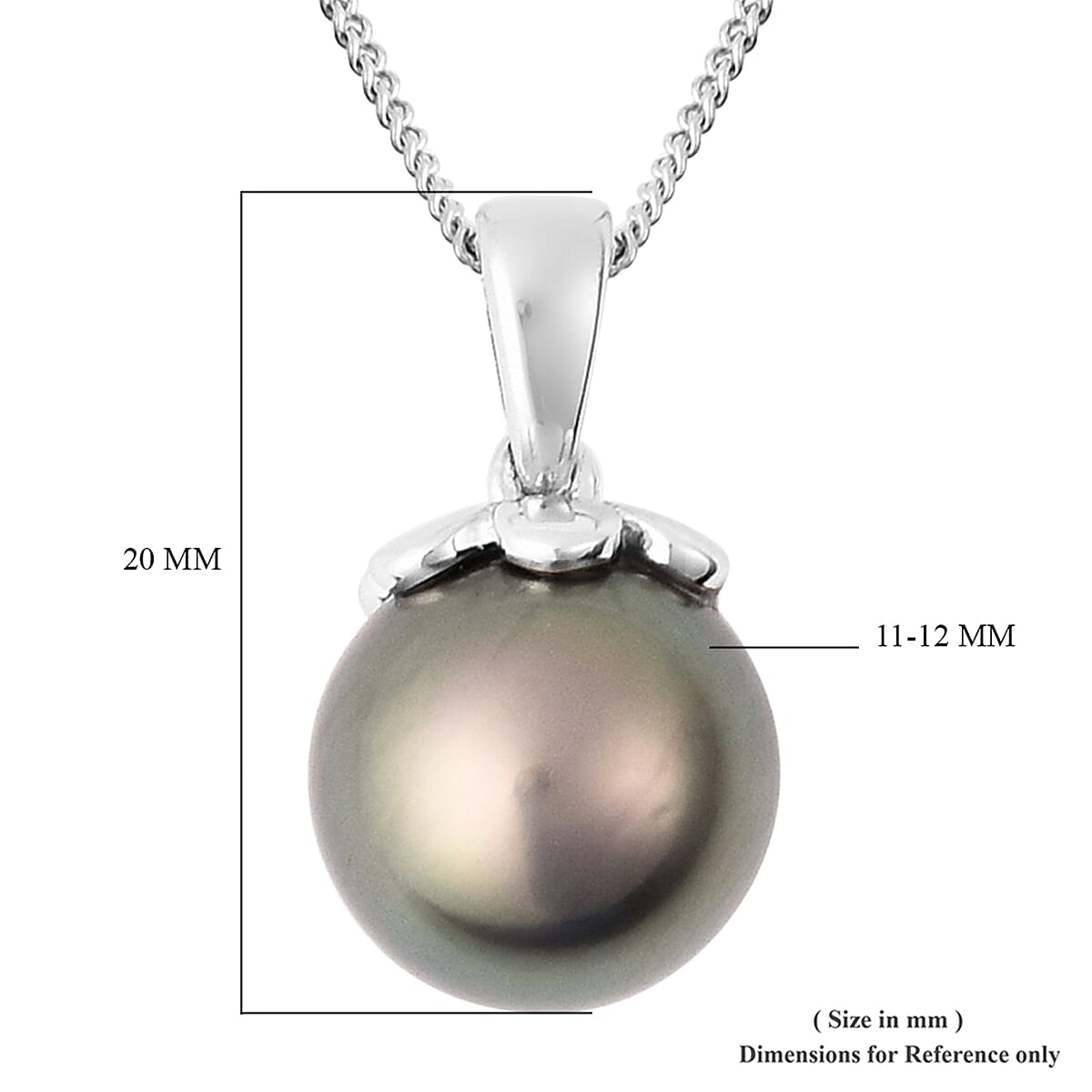 Galatea Bible Pearl Collection with Momento Technology Tahitian Cultured Pearl 11-12mm Pendant Necklace 18 Inches in Sterling Silver