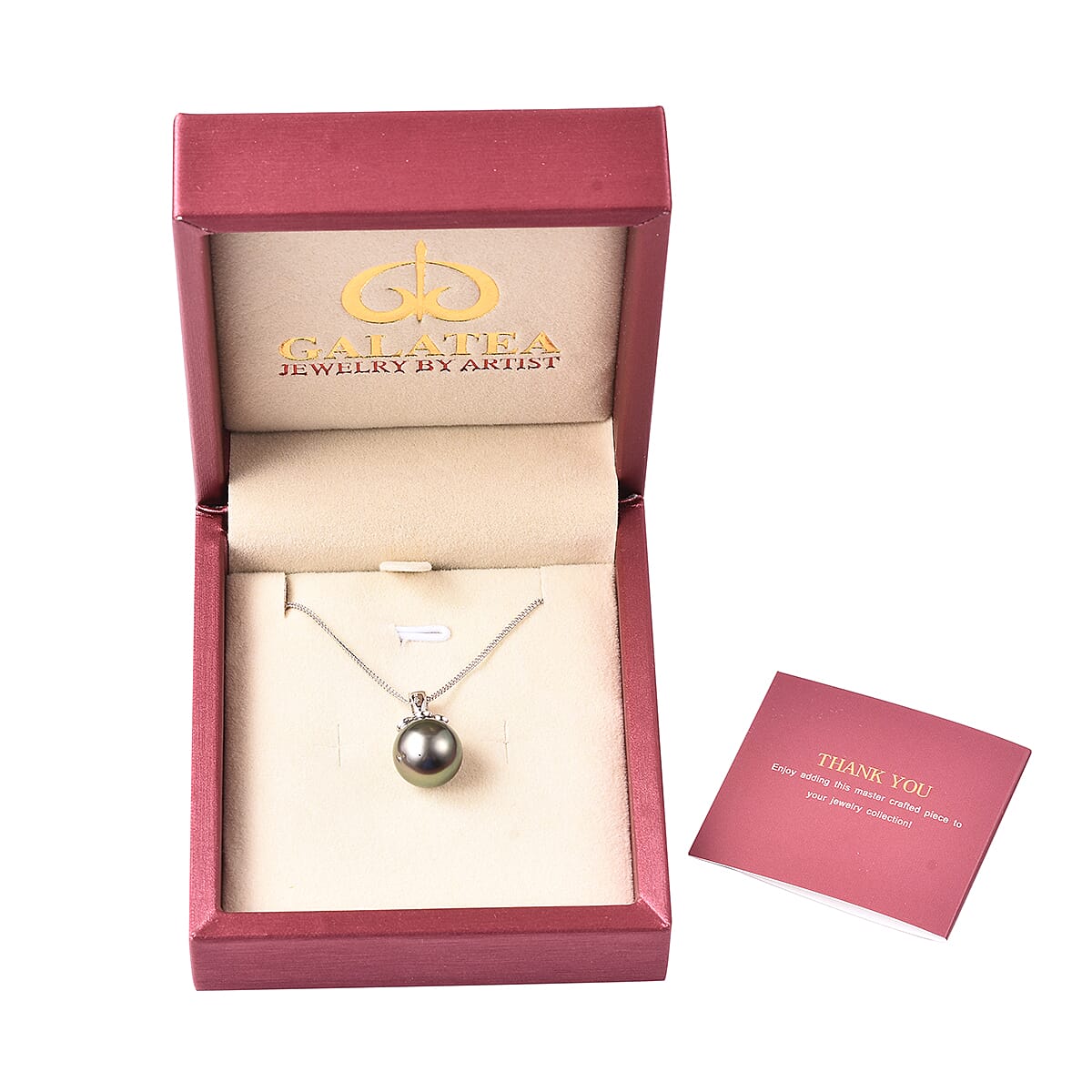 Galatea Bible Pearl Collection with Momento Technology Tahitian Cultured Pearl 11-12mm Pendant Necklace 18 Inches in Sterling Silver