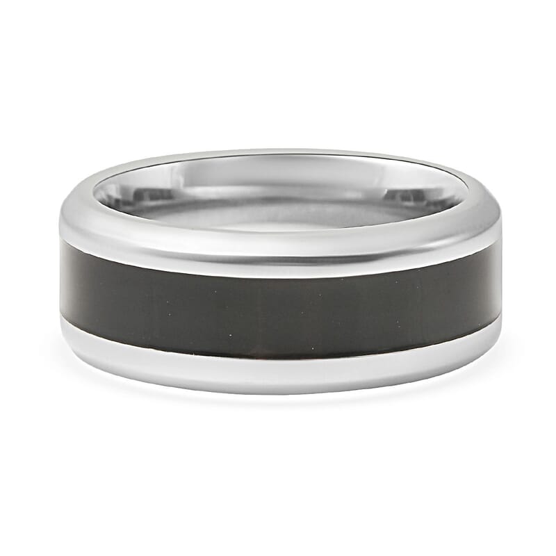 Constituted Shungite Inlay Ring in Titanium (Size 5.0) 2.75 ctw