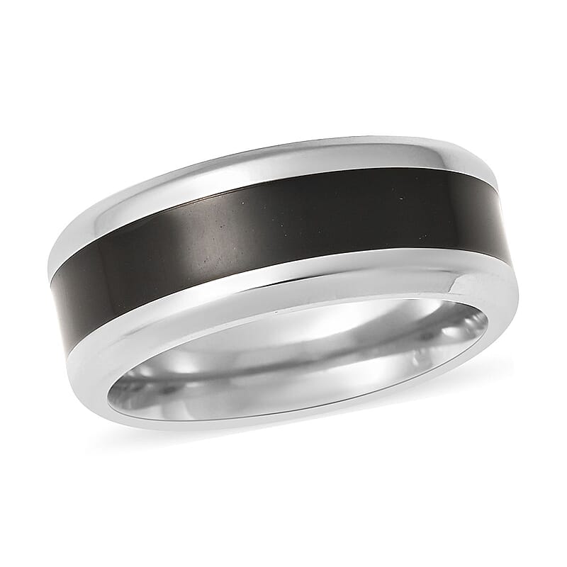 Constituted Shungite Inlay 2.75 ctw Band Ring in Titanium (Size 6.0)