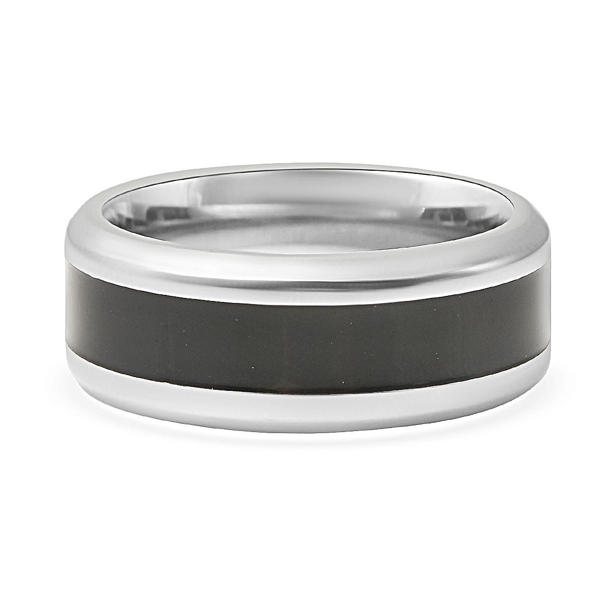 Constituted Shungite Inlay 2.75 ctw Band Ring in Titanium (Size 6.0) image number 4