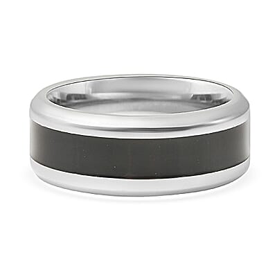 Constituted Shungite Inlay 2.75 ctw Band Ring in Titanium (Size 6.0)