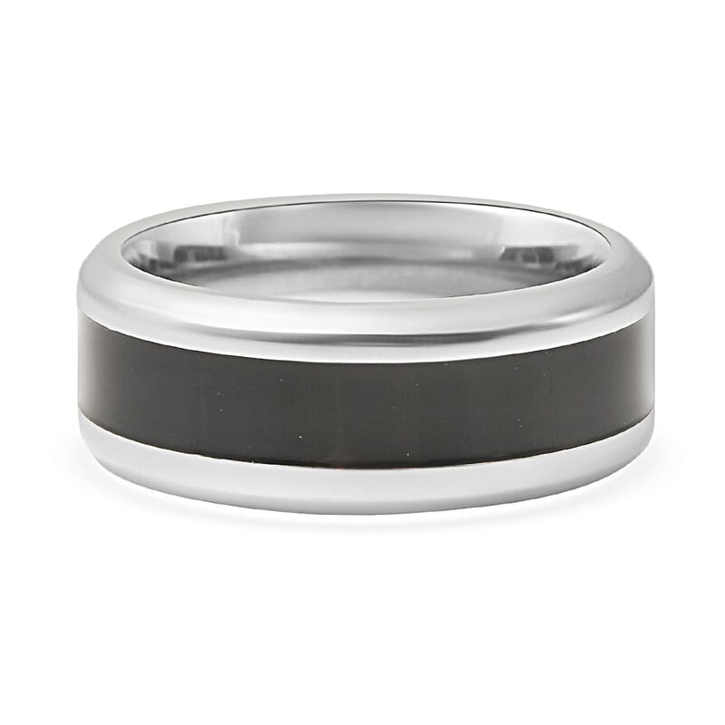 Constituted Shungite Inlay 2.75 ctw Band Ring in Titanium (Size 6.0)