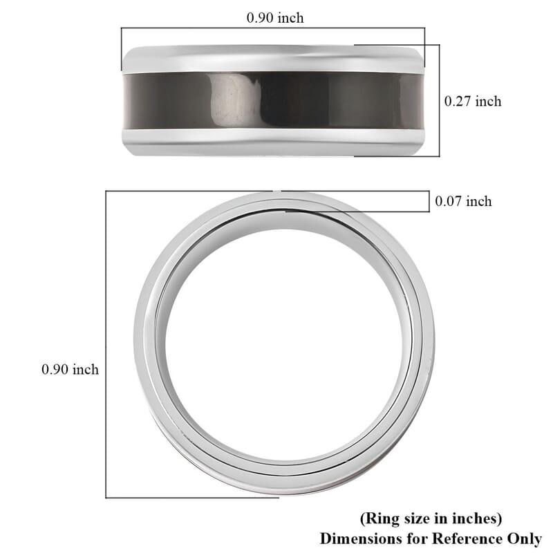 Constituted Shungite Inlay 2.75 ctw Band Ring in Titanium (Size 6.0)