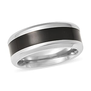 Constituted Shungite Inlay 2.75 ctw Band Ring in Titanium (Size 7.0)