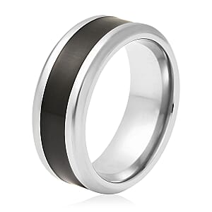 Constituted Shungite Inlay 2.75 ctw Band Ring in Titanium (Size 8.0)