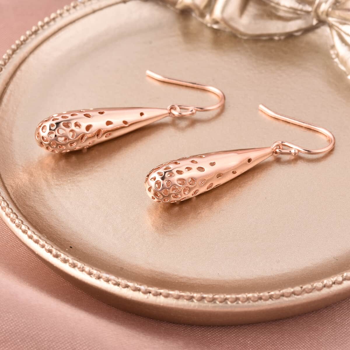 RACHEL GALLEY Drop Collection Teardrop Earrings in 14K Rose Gold Over Sterling Silver 6.05 Grams image number 1